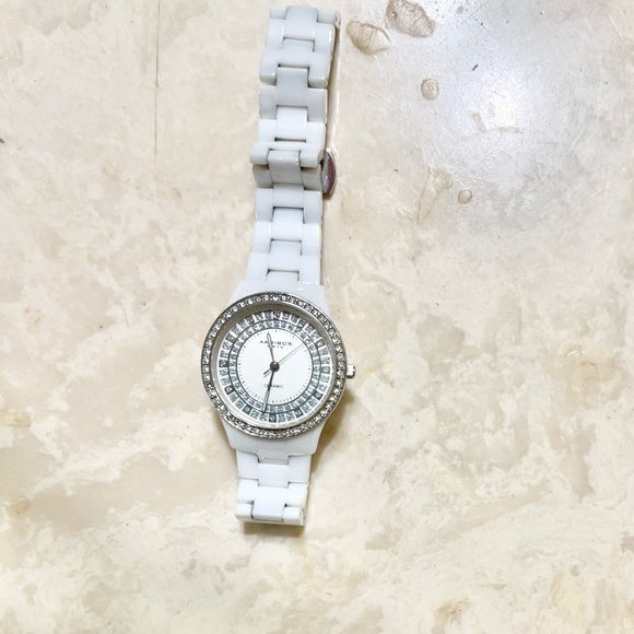 AKRIBOS XXIV CERAMIC WHITE MOTHER OF PEARL DIAL LADIES WATCH - Picture 6 of 10